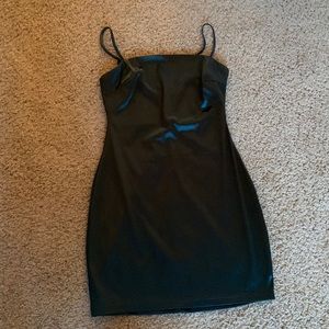 Emerald green silk dress. Super cute for New Years!